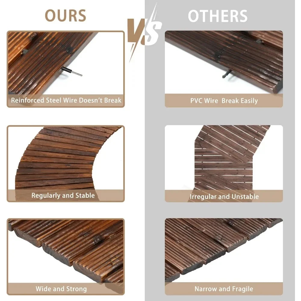 8FT Wooden Roll Out Curved Outdoor Walkway
