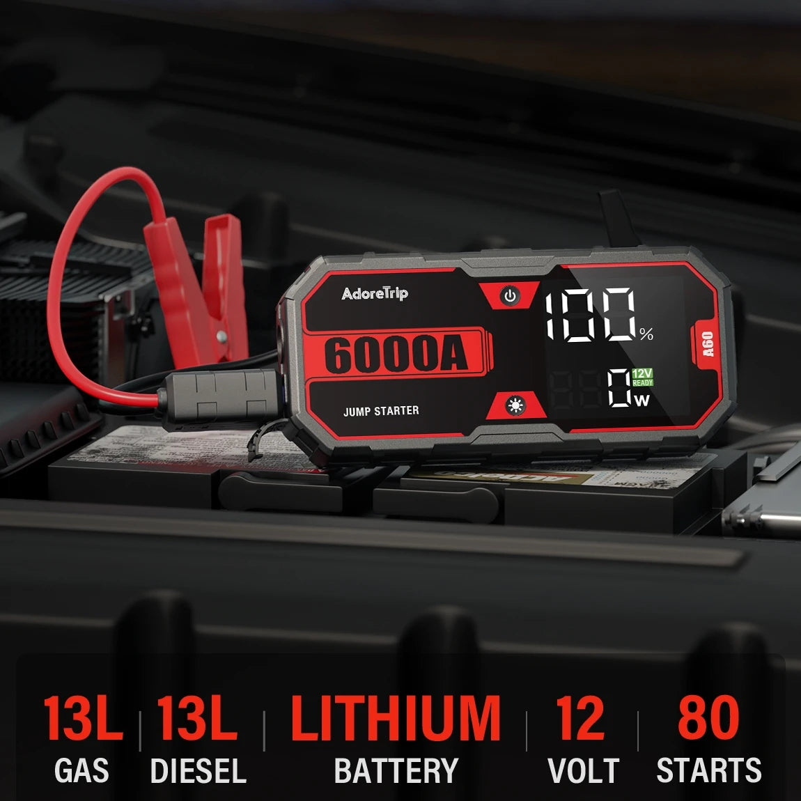 6000A 12V Jump Starter Power Device
