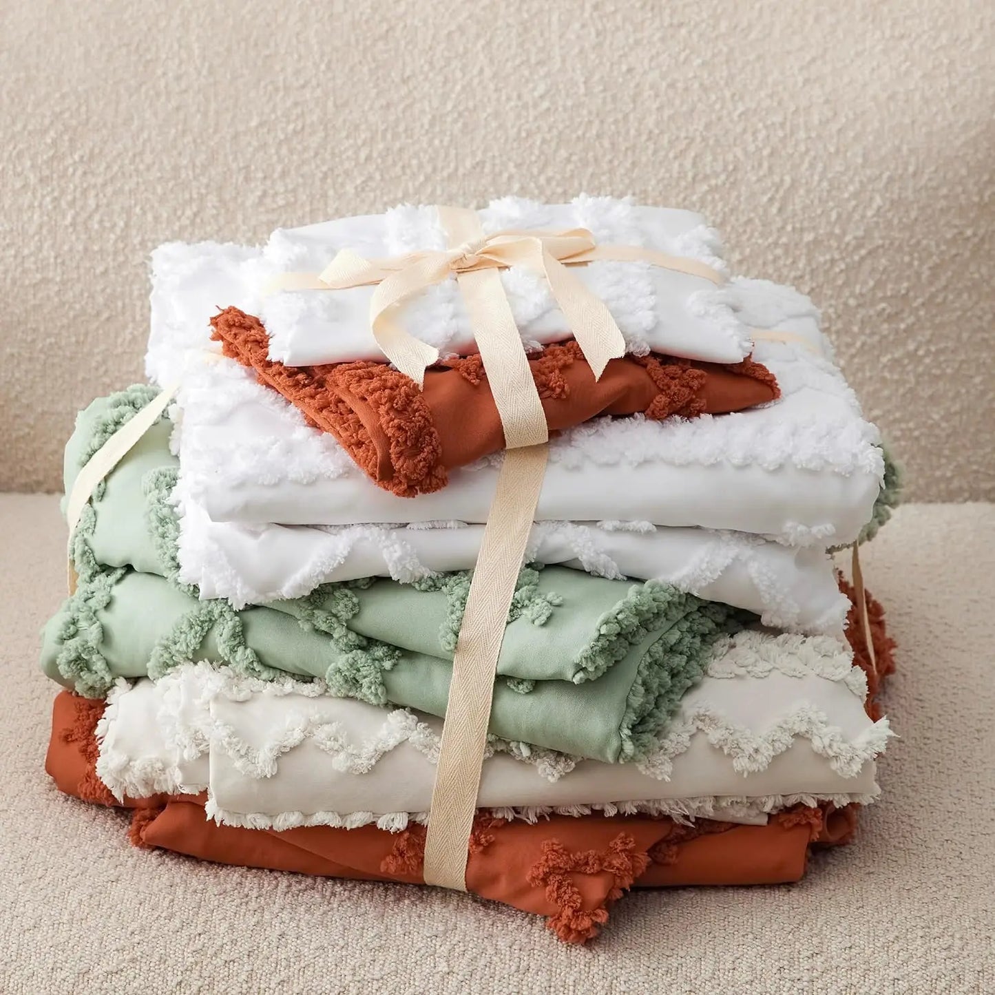 Duvet Cover, Tufted/ Checkerboard/ Arch Design Bedding