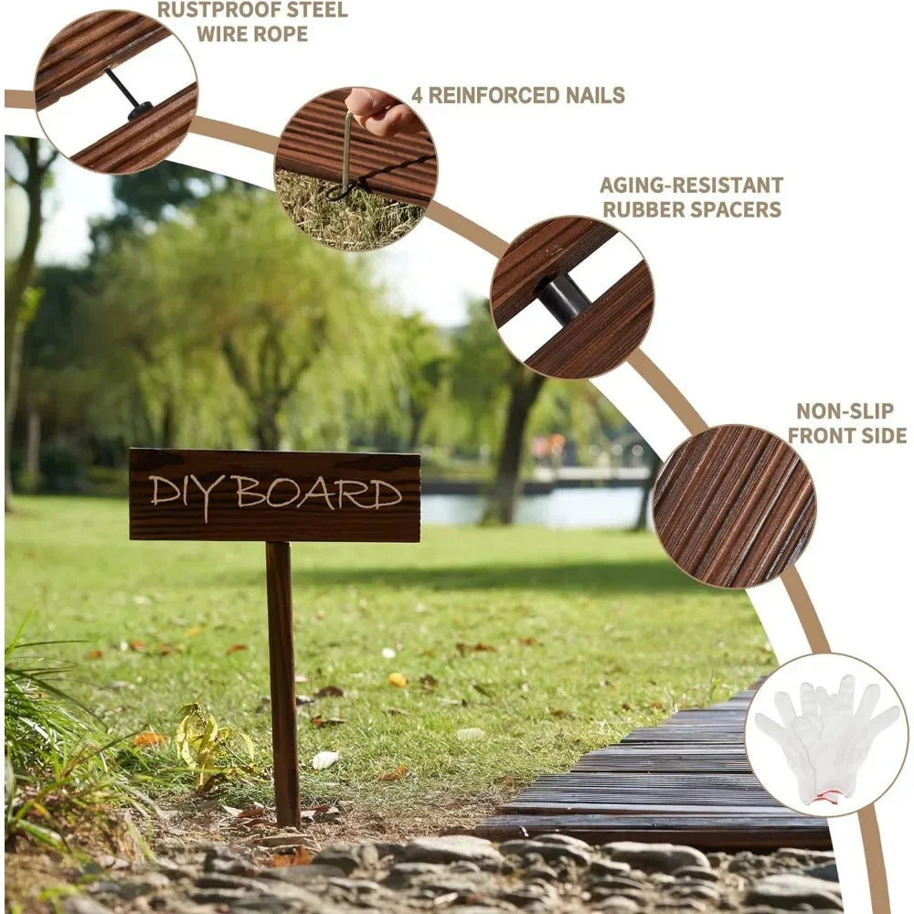 8FT Wooden Roll Out Curved Outdoor Walkway