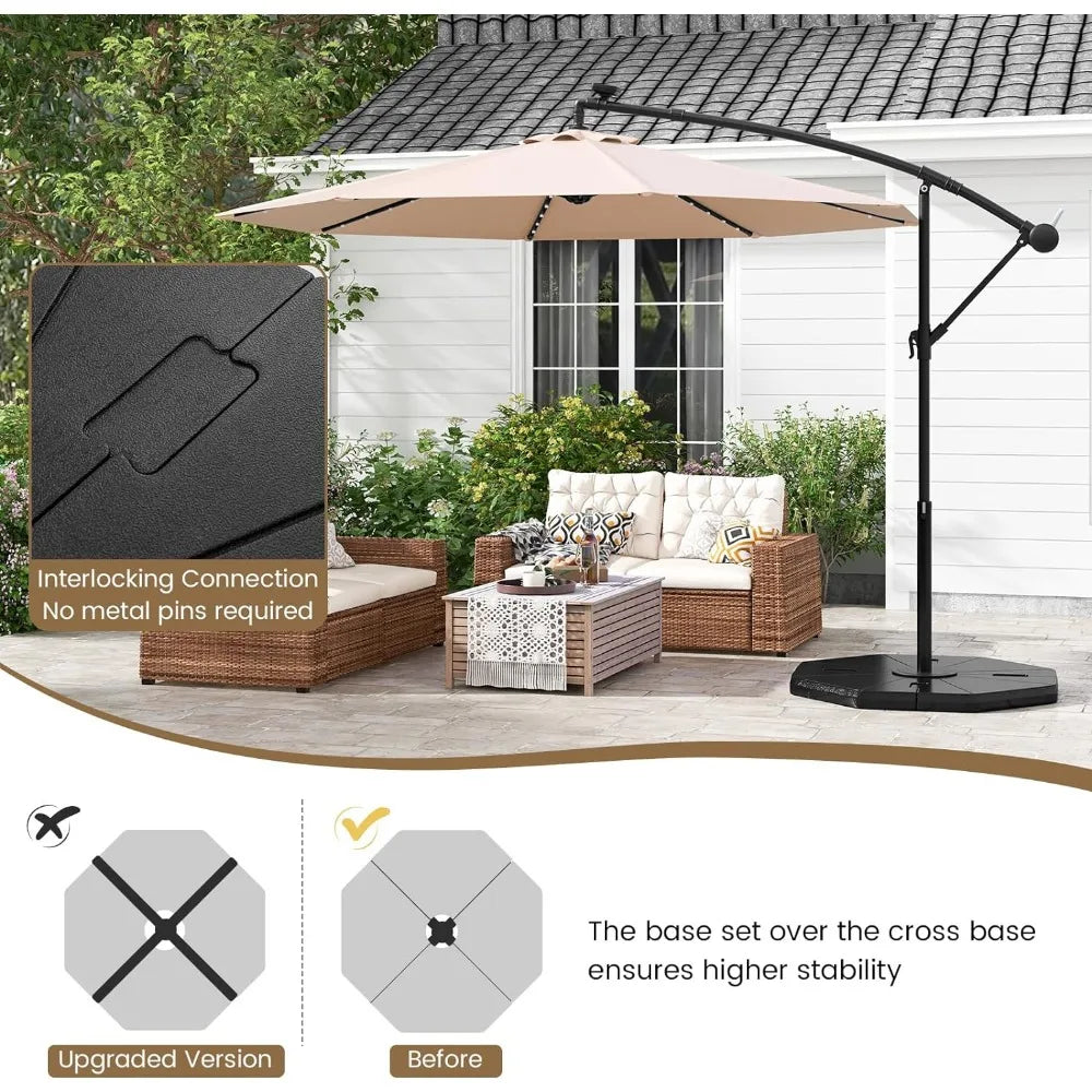 4-Piece, 208 lbs Heavy Duty Offset Cantilever Patoio Umbrella Base