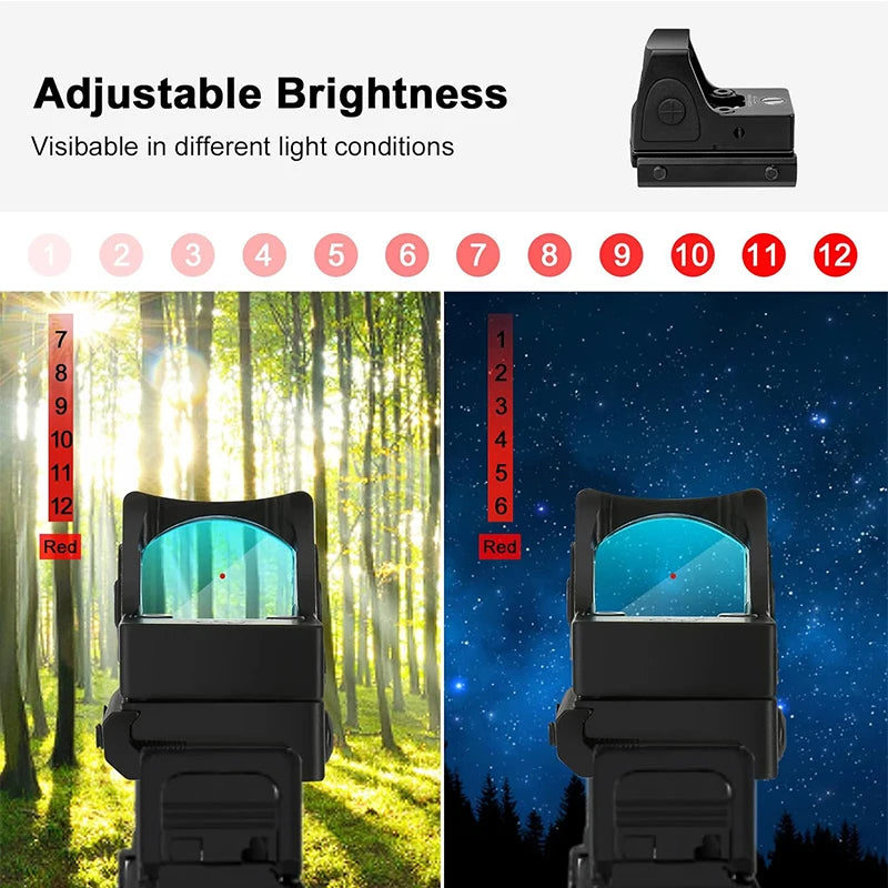 Mini RMR Red Dot Sight 20mm Weaver Rail For Airsoft / Hunting Rifle