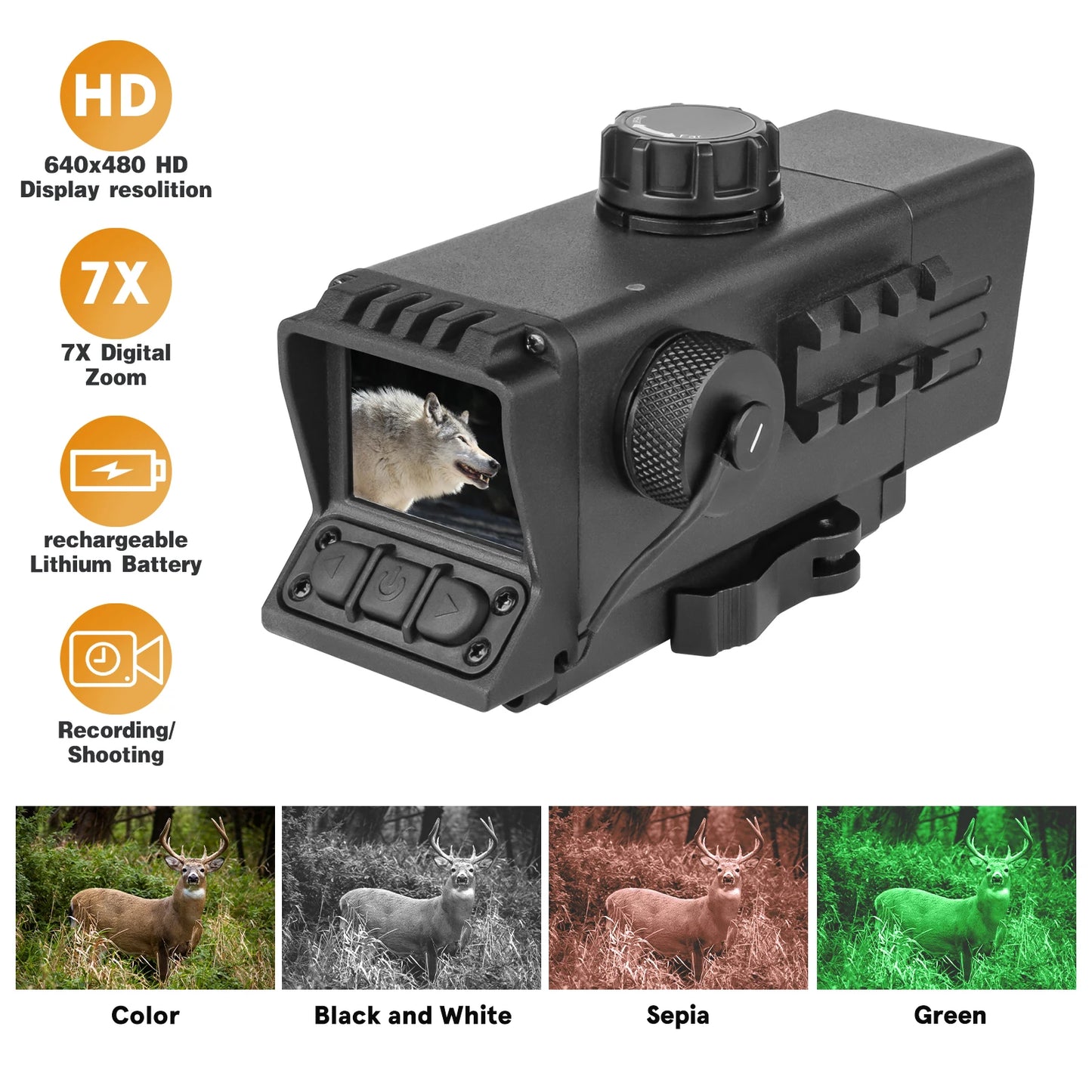 3.5x32 Night Vision BDC Reticle Rifle Scope Digital Infrared Red Dot Sight