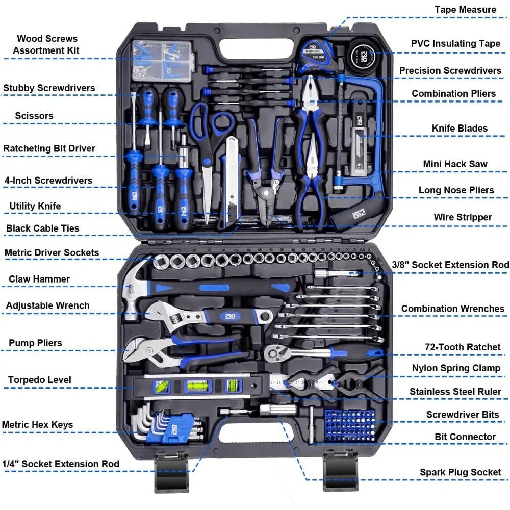 259-Piece Tool Set with Plastic Storage Toolbox