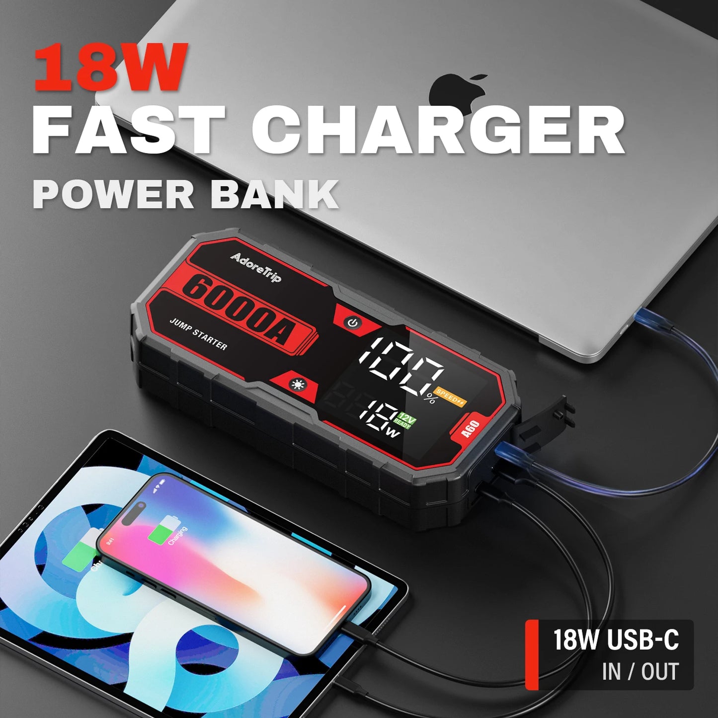 6000A 12V Jump Starter Power Device