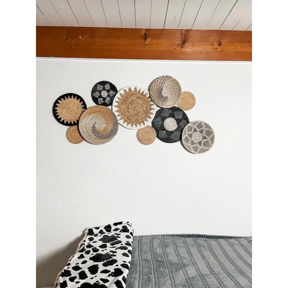 Basket Wall Decor Set of 10, Wall Baskets For Boho Wall Decor