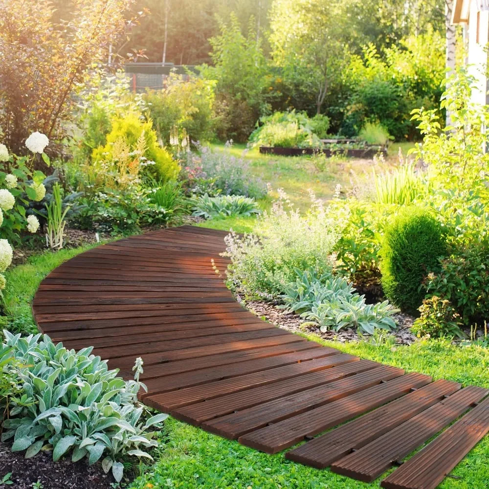 8FT Wooden Roll Out Curved Outdoor Walkway