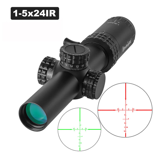 1-5X24 Red and Green Illuminated Reticle Hunting Scope Ar15 Sight