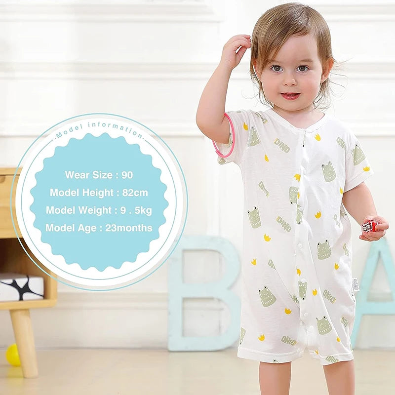 3pcs Soft Baby Short-Sleeve Rompers Long-Sleeve Jumpsuit Bodysuit White Cartoon Infant Clothes Overalls  For Boys Girls