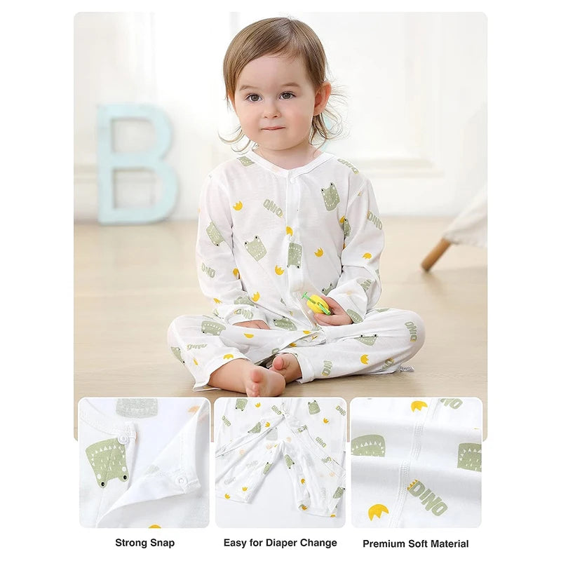 3pcs Soft Baby Short-Sleeve Rompers Long-Sleeve Jumpsuit Bodysuit White Cartoon Infant Clothes Overalls  For Boys Girls