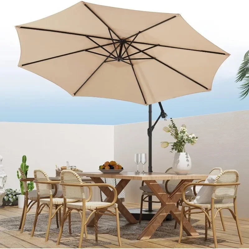 Patio Offset Hanging Umbrella 10 FT Cantilever Outdoor Umbrellas