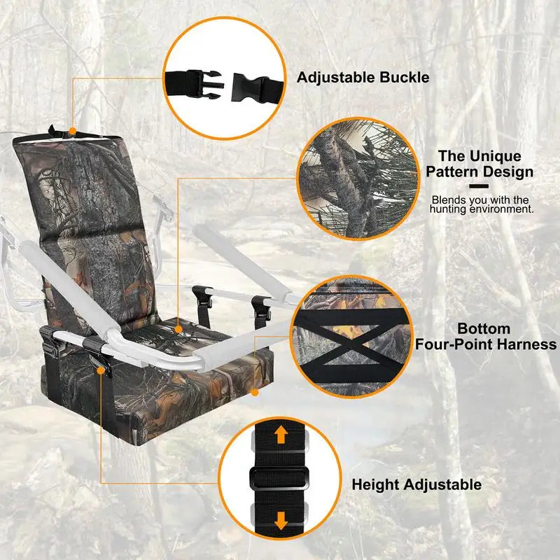 Outdoor Treestand Seats Replacement Hunting Tree Seat With Adjustable Strap Universal Tree Stand Seat Cushion Hunting Accessory