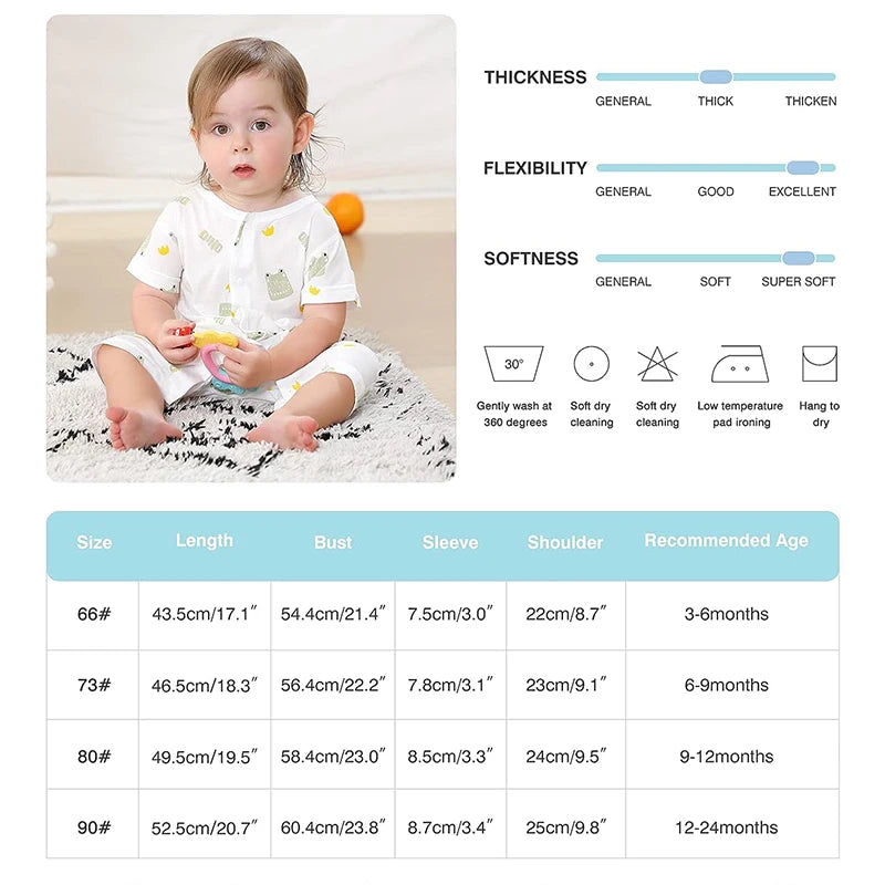 3pcs Soft Baby Short-Sleeve Rompers Long-Sleeve Jumpsuit Bodysuit White Cartoon Infant Clothes Overalls  For Boys Girls