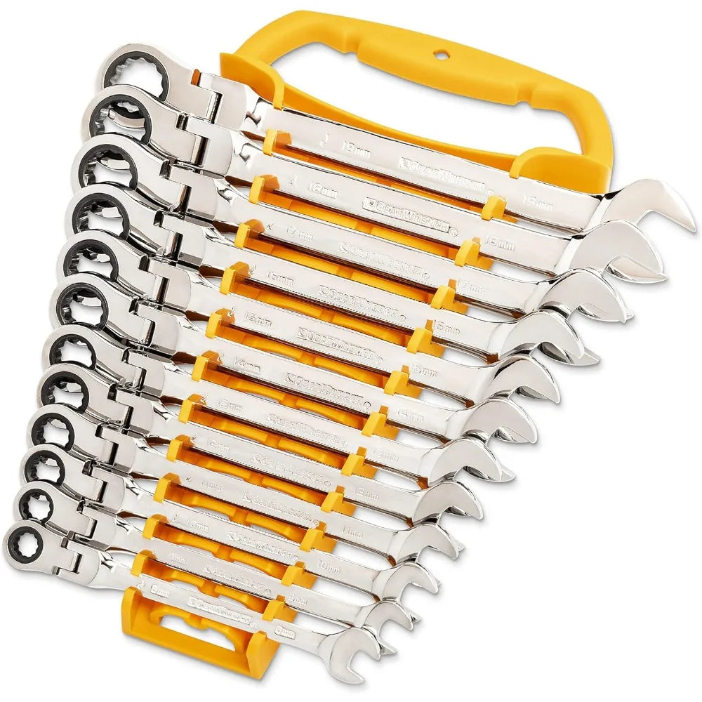 25-Pc. Flex Combination Ratcheting Wrench Set, SAE/MM
