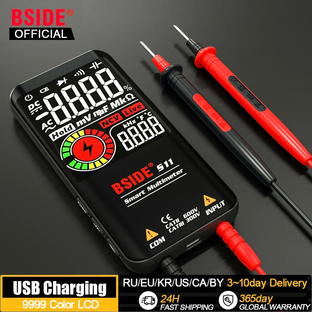 Digital Multimeter DC AC Voltage Capacitor Ohm Diode USB