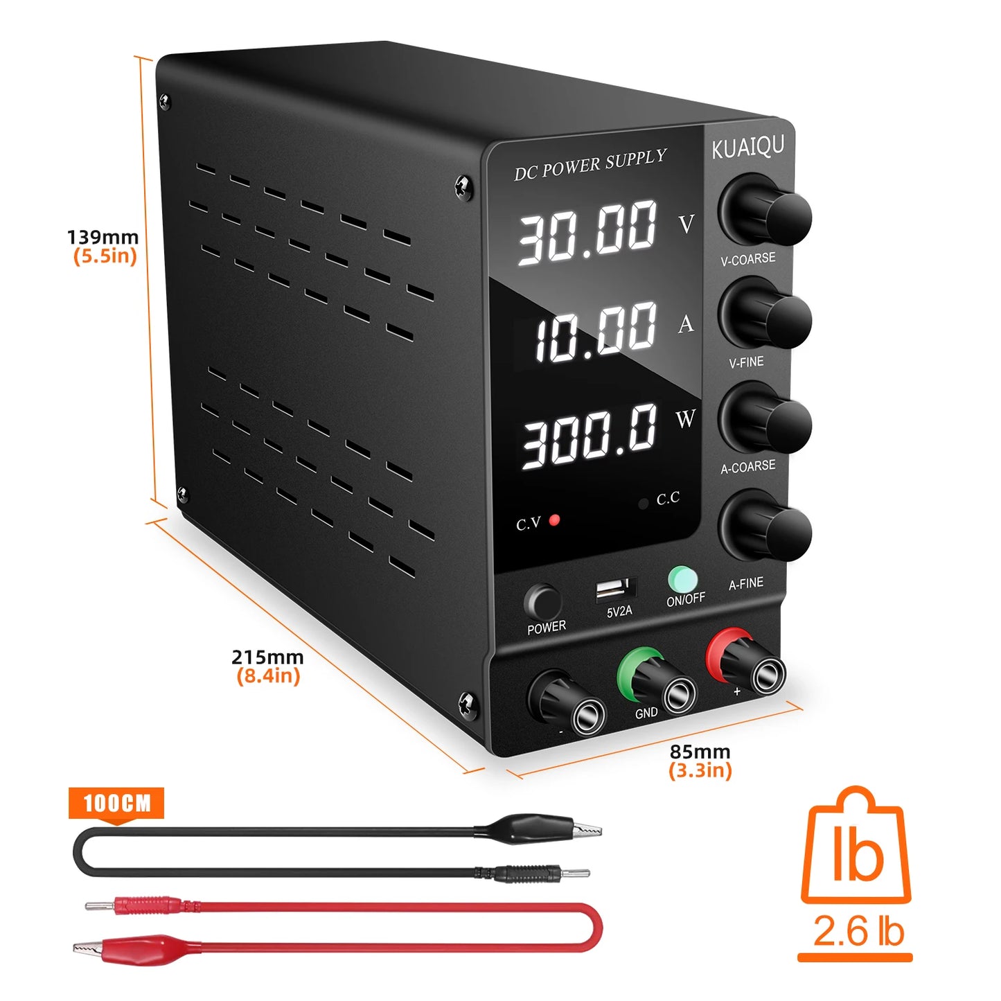 DC Power Supply Variable 30V 10A Adjustable Switching Regulated